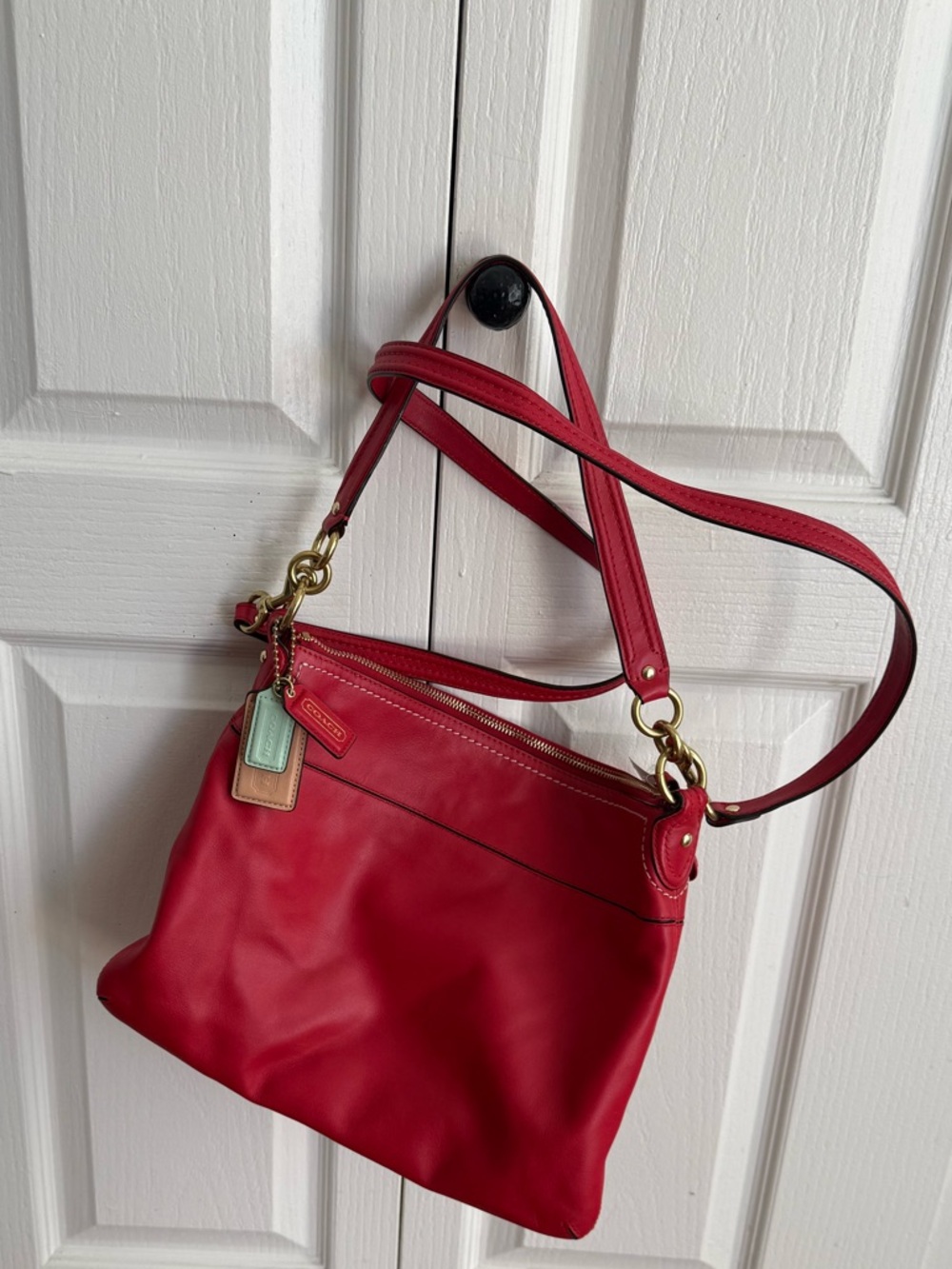 Coach Red Hippie Poppy Leather Bag